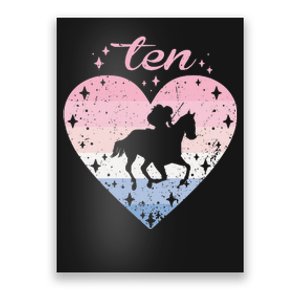 10 Year Old Cute Horse Riding Birthday Poster