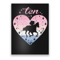 10 Year Old Cute Horse Riding Birthday Poster