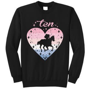 10 Year Old Cute Horse Riding Birthday Tall Sweatshirt