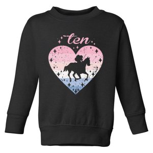 10 Year Old Cute Horse Riding Birthday Toddler Sweatshirt