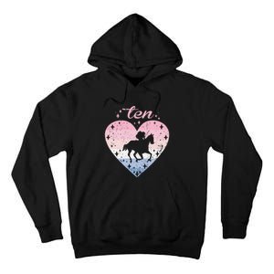 10 Year Old Cute Horse Riding Birthday Tall Hoodie