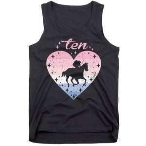 10 Year Old Cute Horse Riding Birthday Tank Top