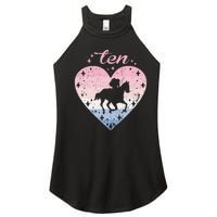 10 Year Old Cute Horse Riding Birthday Women's Perfect Tri Rocker Tank