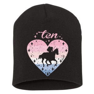 10 Year Old Cute Horse Riding Birthday Short Acrylic Beanie