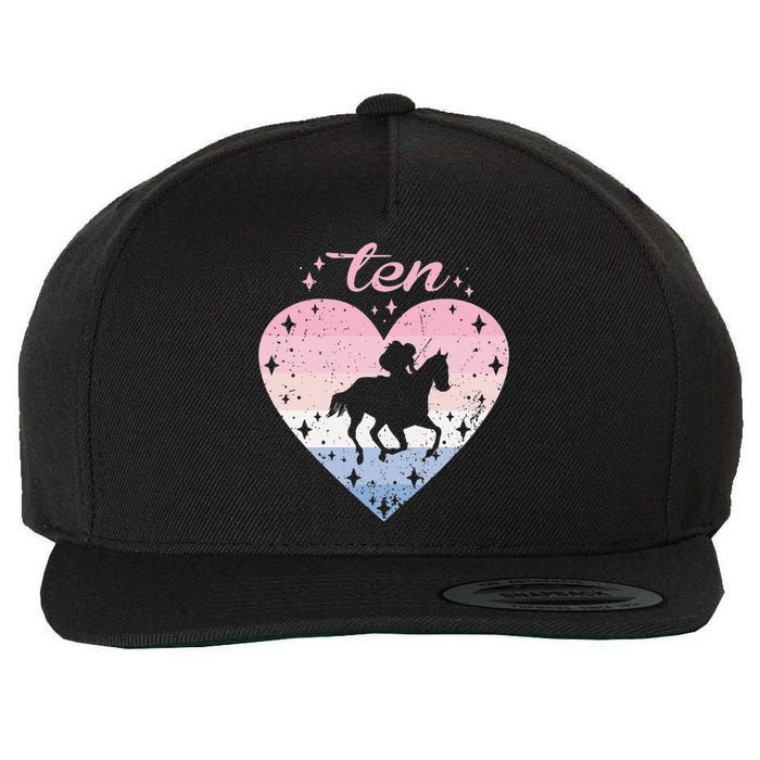 10 Year Old Cute Horse Riding Birthday Wool Snapback Cap