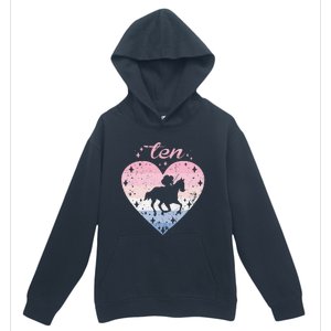 10 Year Old Cute Horse Riding Birthday Urban Pullover Hoodie