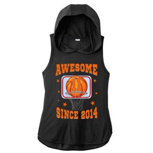 11 Year Old Awesome Since 2014 11th Birthday Basketball Ladies PosiCharge Tri-Blend Wicking Draft Hoodie Tank