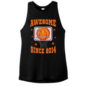 11 Year Old Awesome Since 2014 11th Birthday Basketball Ladies PosiCharge Tri-Blend Wicking Tank