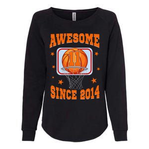 11 Year Old Awesome Since 2014 11th Birthday Basketball Womens California Wash Sweatshirt