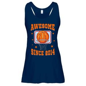 11 Year Old Awesome Since 2014 11th Birthday Basketball Ladies Essential Flowy Tank