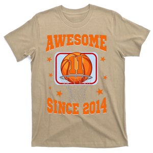 11 Year Old Awesome Since 2014 11th Birthday Basketball T-Shirt