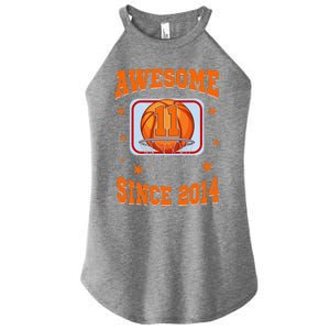 11 Year Old Awesome Since 2014 11th Birthday Basketball Women's Perfect Tri Rocker Tank