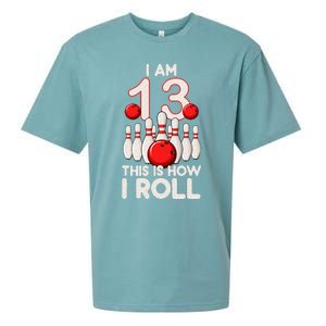 13 Year Old Bowling Party 13th Birthday Is How I Roll Sueded Cloud Jersey T-Shirt