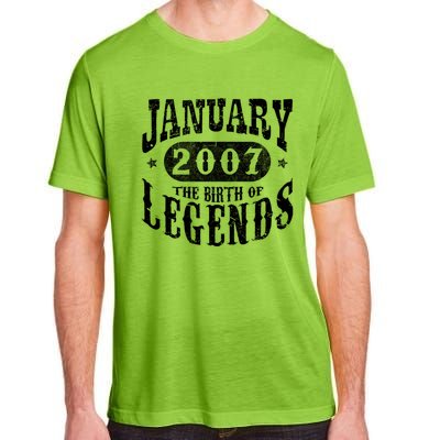 16 Years Old 16th Birthday January 2007 Birth Of Legend Funny Gift Adult ChromaSoft Performance T-Shirt