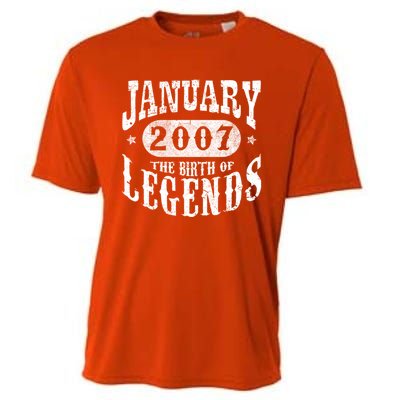 16 Years Old 16th Birthday January 2007 Birth Of Legend Funny Gift Cooling Performance Crew T-Shirt