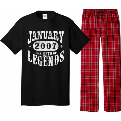 16 Years Old 16th Birthday January 2007 Birth Of Legend Funny Gift Pajama Set