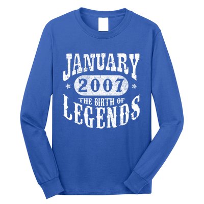 16 Years Old 16th Birthday January 2007 Birth Of Legend Funny Gift Long Sleeve Shirt