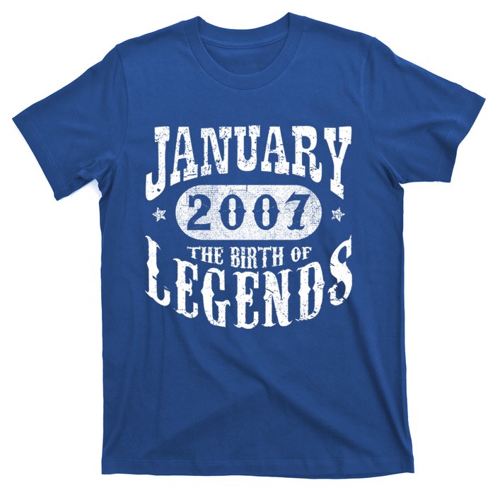 16 Years Old 16th Birthday January 2007 Birth Of Legend Funny Gift T-Shirt