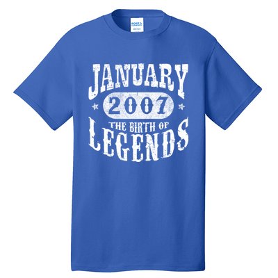 16 Years Old 16th Birthday January 2007 Birth Of Legend Funny Gift Tall T-Shirt