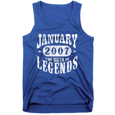 16 Years Old 16th Birthday January 2007 Birth Of Legend Funny Gift Tank Top