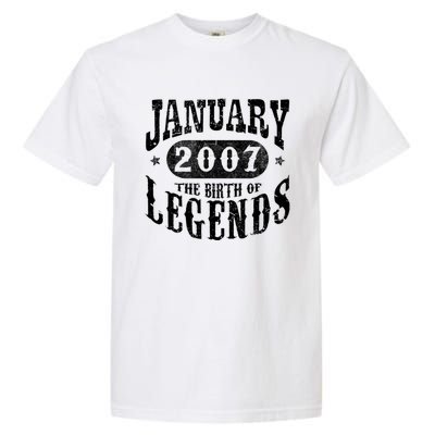 16 Years Old 16th Birthday January 2007 Birth Of Legend Funny Gift Garment-Dyed Heavyweight T-Shirt