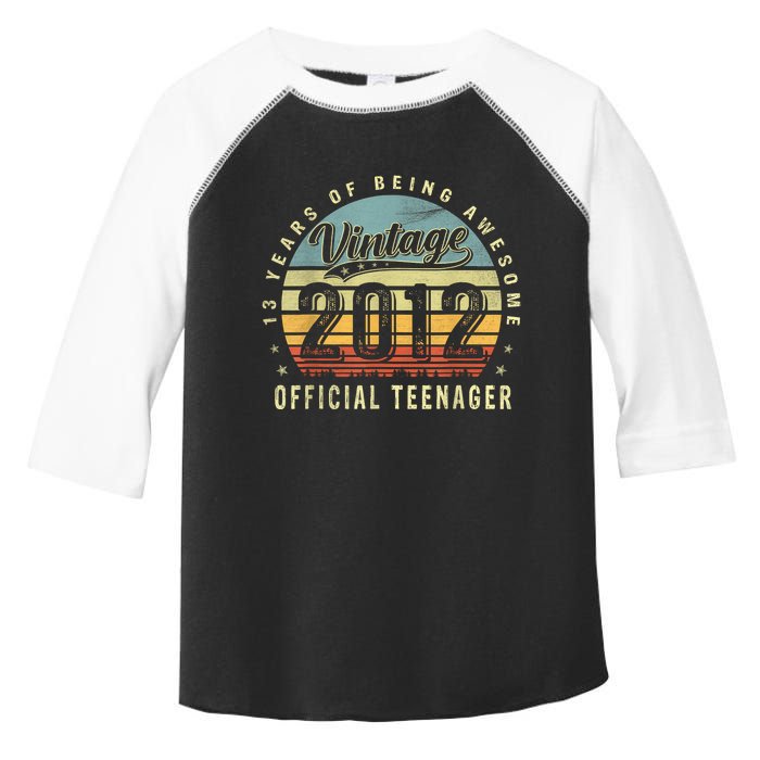 13 Yr Old Gifts Vintage 2012 Teenager 13th Birthday Toddler Fine Jersey T-Shirt