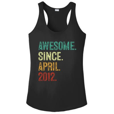 12 Year Old Awesome Since April 2012 12th Birthday Ladies PosiCharge Competitor Racerback Tank