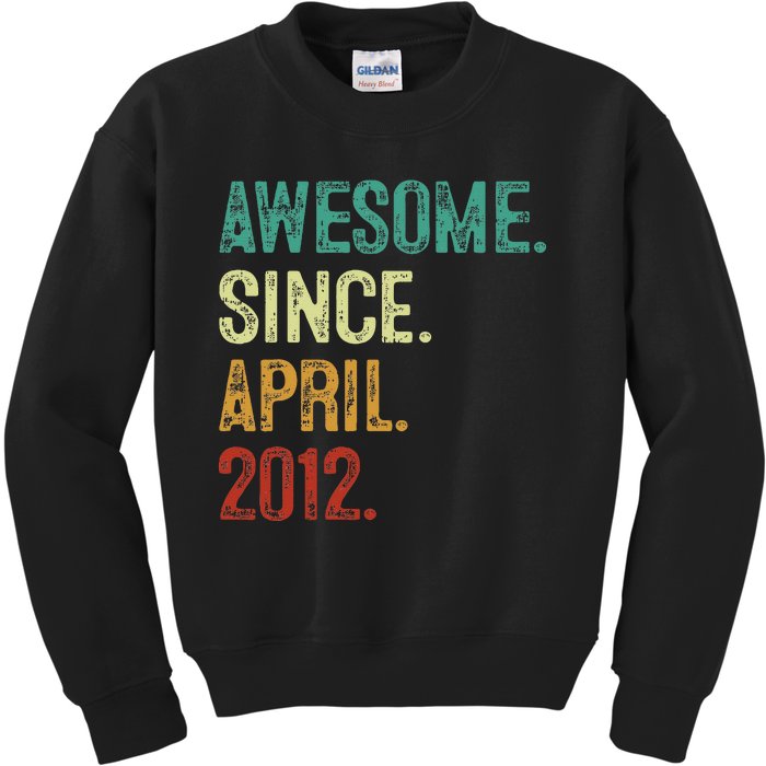 12 Year Old Awesome Since April 2012 12th Birthday Kids Sweatshirt