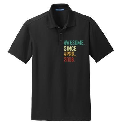 18 Year Old Awesome Since April 2006 18th Birthday Dry Zone Grid Polo