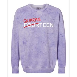 14 Year Old Birthday Ands Quarantine Colorblast Crewneck Sweatshirt