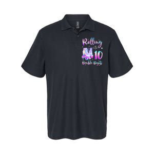 10 Years Old Birthday Girl Rolling Into 10th Double Digits Softstyle Adult Sport Polo