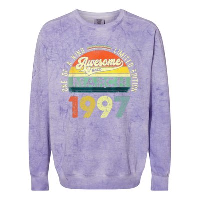 1997 Years Old Vintage 26 March 1997 26th Birthday Colorblast Crewneck Sweatshirt