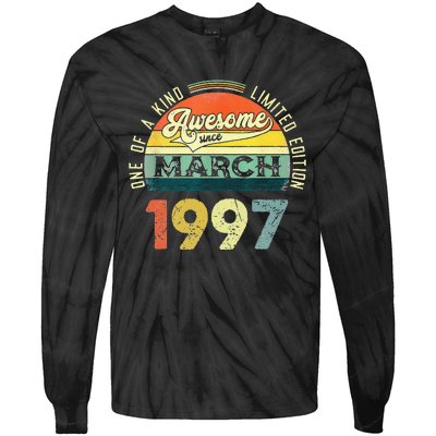 1997 Years Old Vintage 26 March 1997 26th Birthday Tie-Dye Long Sleeve Shirt