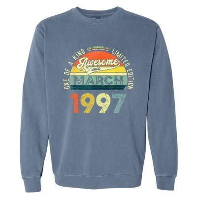 1997 Years Old Vintage 26 March 1997 26th Birthday Garment-Dyed Sweatshirt