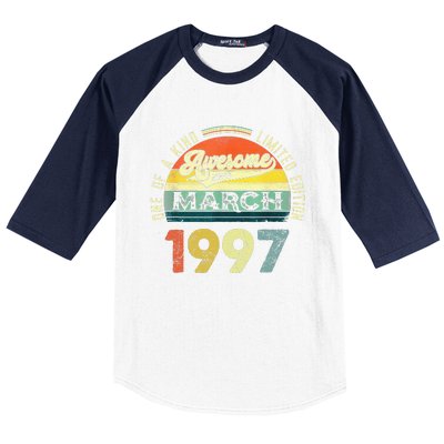 1997 Years Old Vintage 26 March 1997 26th Birthday Baseball Sleeve Shirt