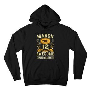 12 Year Old Awesome Since March 2011 12th Birthday Gifts Hoodie