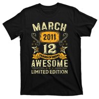 12 Year Old Awesome Since March 2011 12th Birthday Gifts T-Shirt