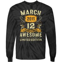 12 Year Old Awesome Since March 2011 12th Birthday Gifts Tie-Dye Long Sleeve Shirt