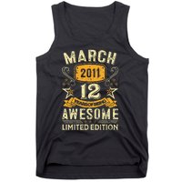 12 Year Old Awesome Since March 2011 12th Birthday Gifts Tank Top