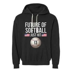 13 Year Old Softball Player Garment-Dyed Fleece Hoodie