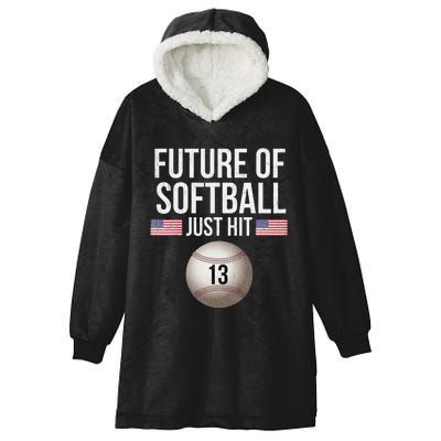 13 Year Old Softball Player Hooded Wearable Blanket