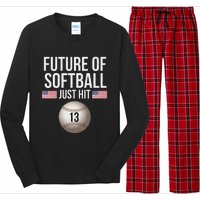 13 Year Old Softball Player Long Sleeve Pajama Set