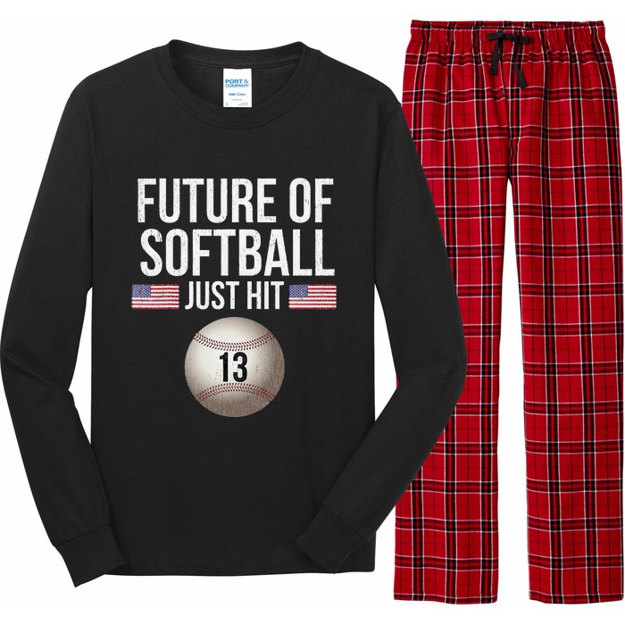 13 Year Old Softball Player Long Sleeve Pajama Set