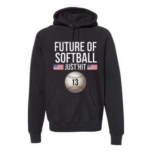 13 Year Old Softball Player Premium Hoodie