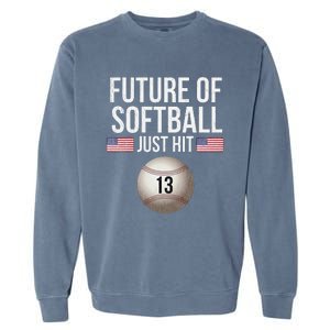 13 Year Old Softball Player Garment-Dyed Sweatshirt