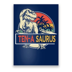 10 Year Old Dinosaur Birthday 10 Th T Rex Dino 10 Saurus Poster