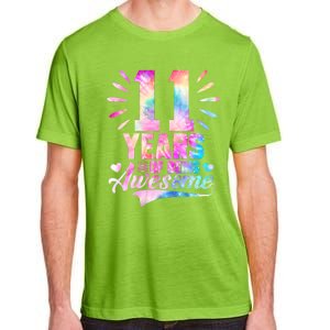 11 Years Old 11th Birthday Tie Dye Being Awesome Adult ChromaSoft Performance T-Shirt