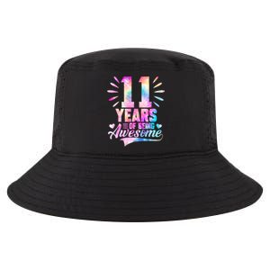 11 Years Old 11th Birthday Tie Dye Being Awesome Cool Comfort Performance Bucket Hat