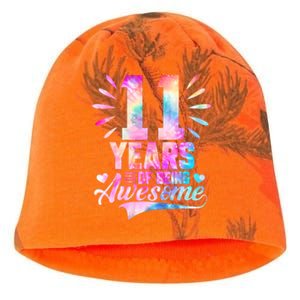 11 Years Old 11th Birthday Tie Dye Being Awesome Kati - Camo Knit Beanie