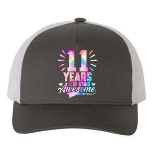 11 Years Old 11th Birthday Tie Dye Being Awesome Yupoong Adult 5-Panel Trucker Hat